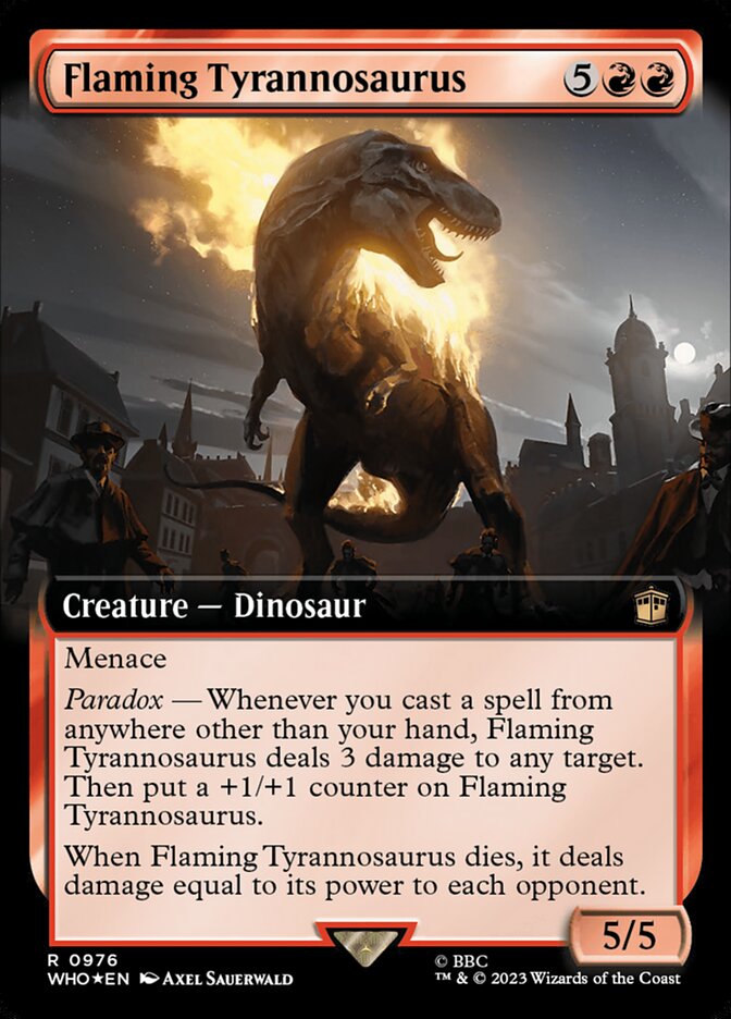 Flaming Tyrannosaurus (Extended Art) (Surge Foil)