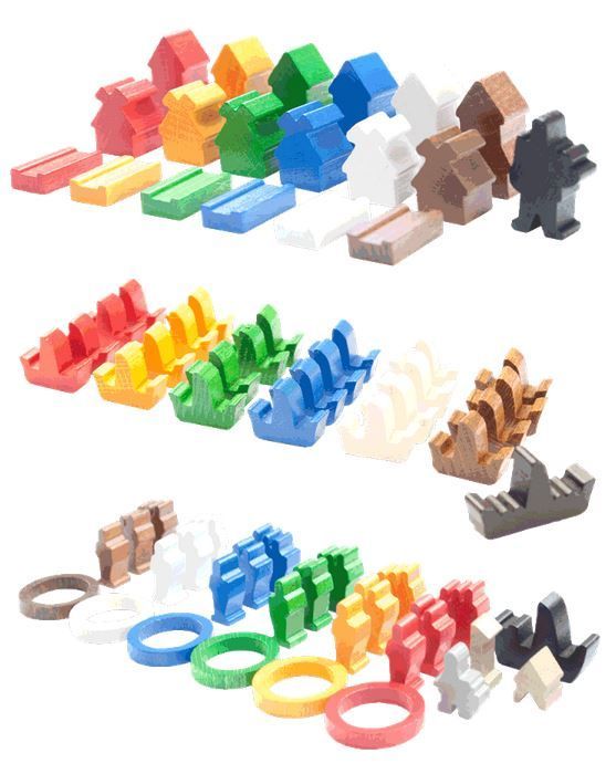 Catan: Wooden Viking Pieces (Basic and Expansion)