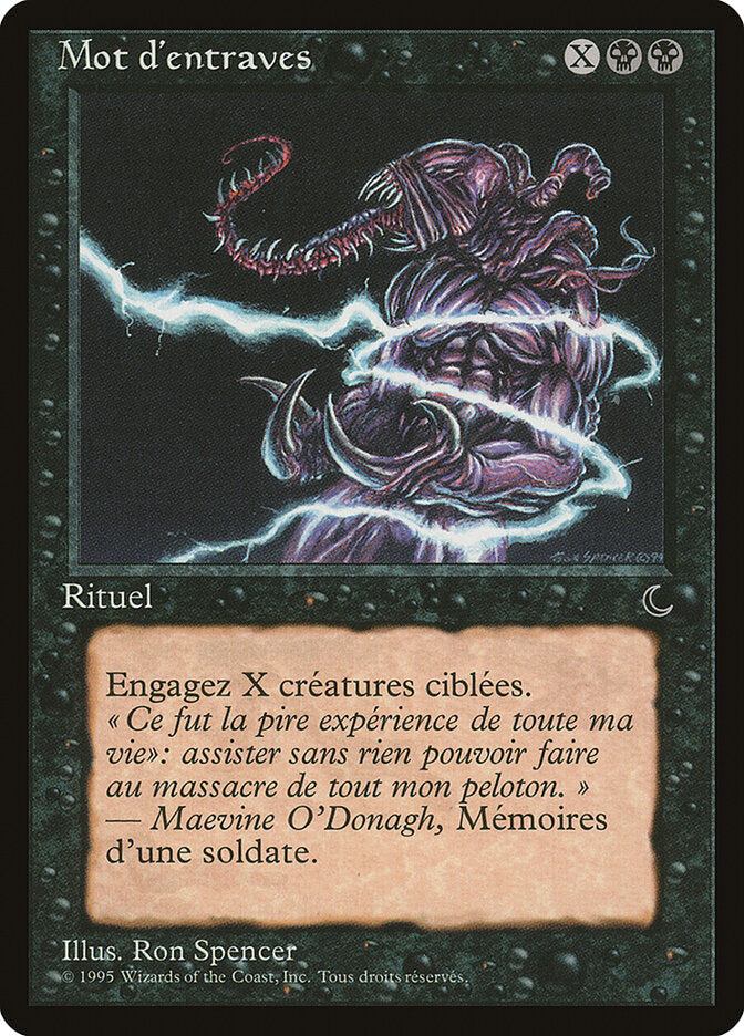 Word of Binding (French) - "Mot d'entraves"