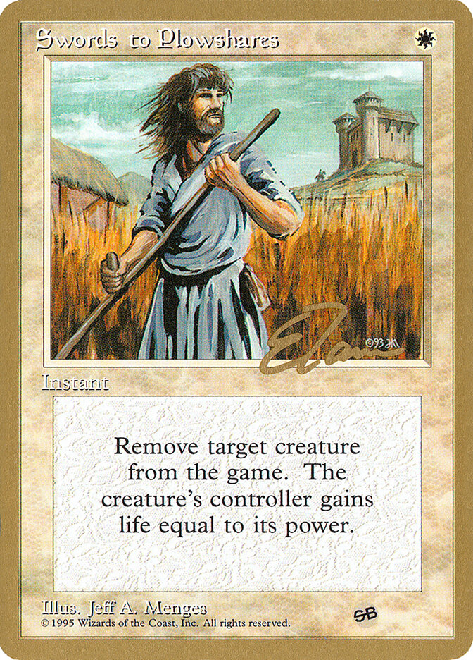 Swords to Plowshares - 1996 Eric Tam (4ED) (SB)