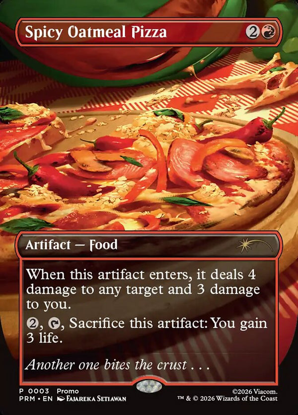 Spicy Oatmeal Pizza (Borderless) (UMP 3) - Magic: The Gathering