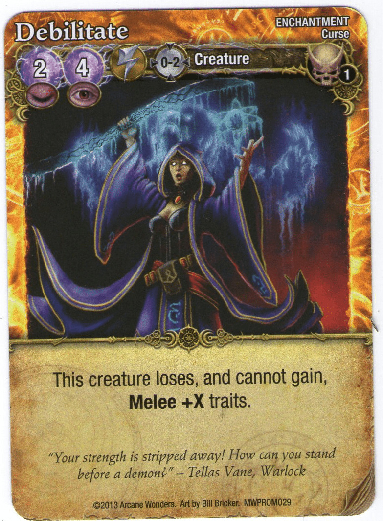 Mage Wars: Debilitate Promo Card