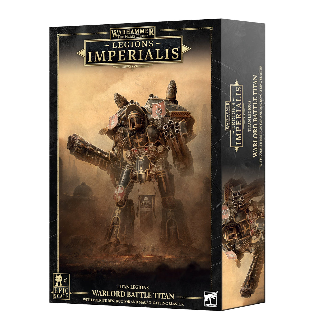 Legions Imperialis Warlord Titan with Volkite Destructor and Macro-Gatling Blaster