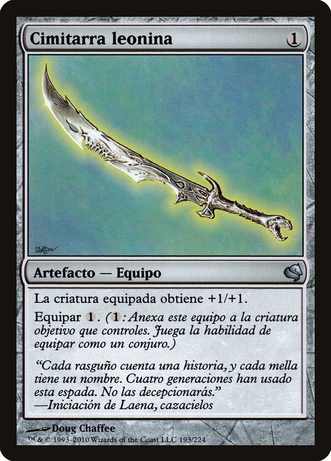 Leonin Scimitar (Spanish) - "Cimitarra leonina"