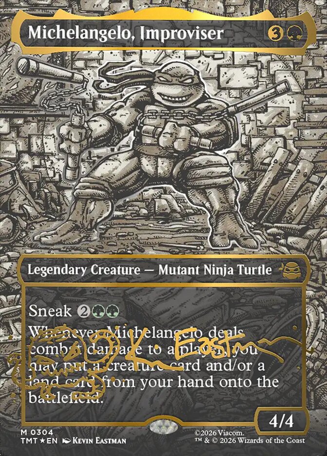 Michelangelo, Improviser (Borderless) (Gold-Stamped Signature)