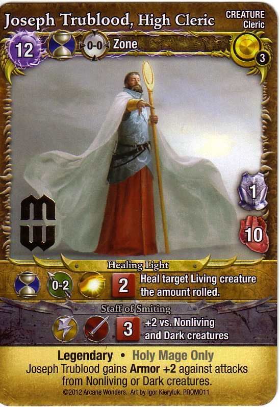 Mage Wars: Joseph Trublood, High Cleric Promo Card