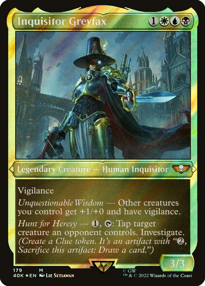 Inquisitor Greyfax (Display Commander) (Surge Foil) - Thick Stock