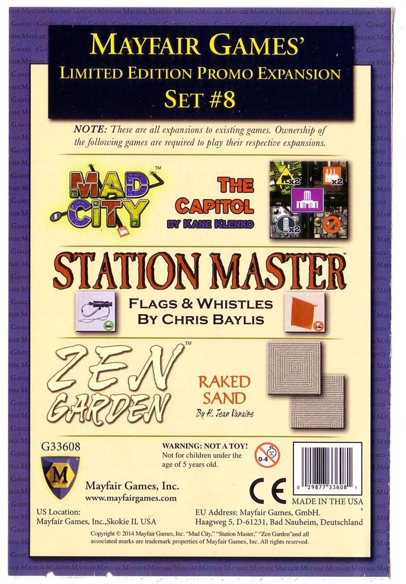 Mayfair Games' Limited Edition Promo Expansion Set #8