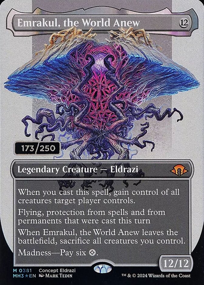 Emrakul, the World Anew (Borderless) (Serial Numbered)