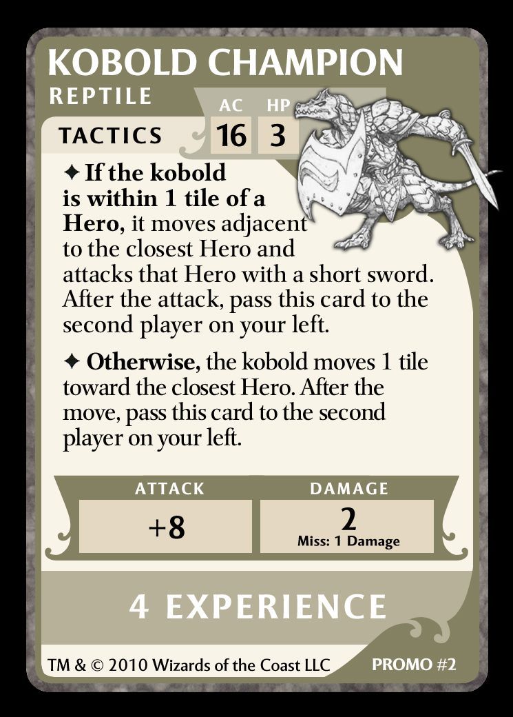 Dungeons & Dragons: Wrath of Ashardalon Boardgame – Kobold Champion Promo