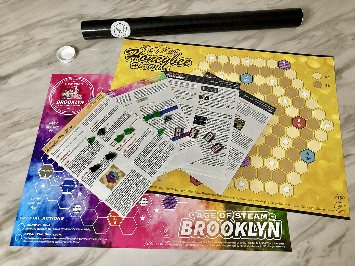 Age of Steam Expansion: Honeybee Hive Mind, Brooklyn & Escape Room