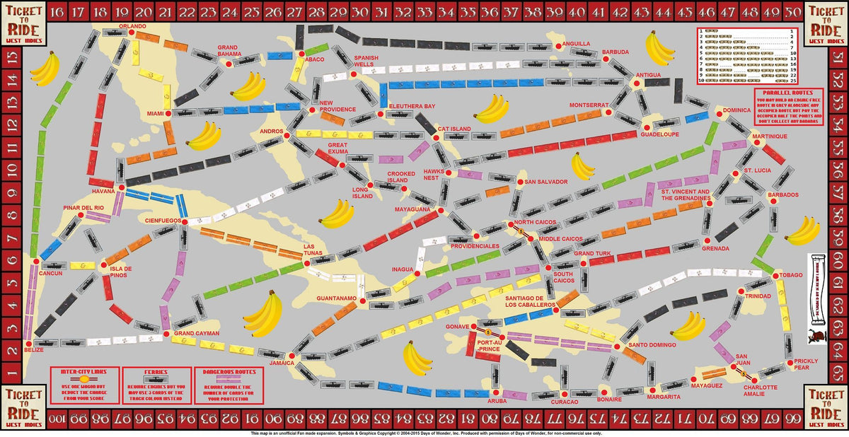 West Indies (fan expansion for Ticket to Ride)