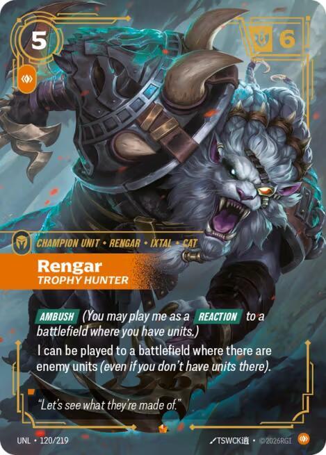 Rengar, Trophy Hunter (UNL 120/219) - Riftbound: League of Legends TCG