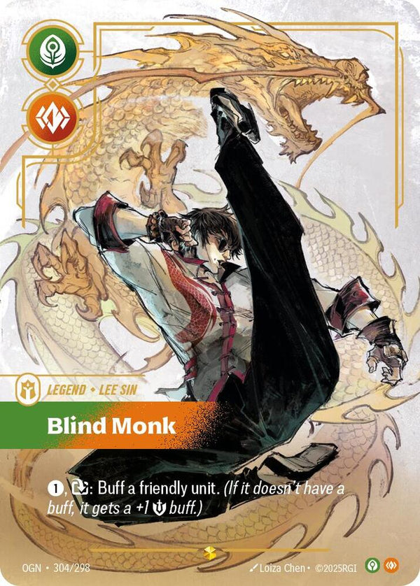 Lee Sin, Blind Monk (Overnumbered) (OGN 304/298) - Riftbound: League of Legends TCG