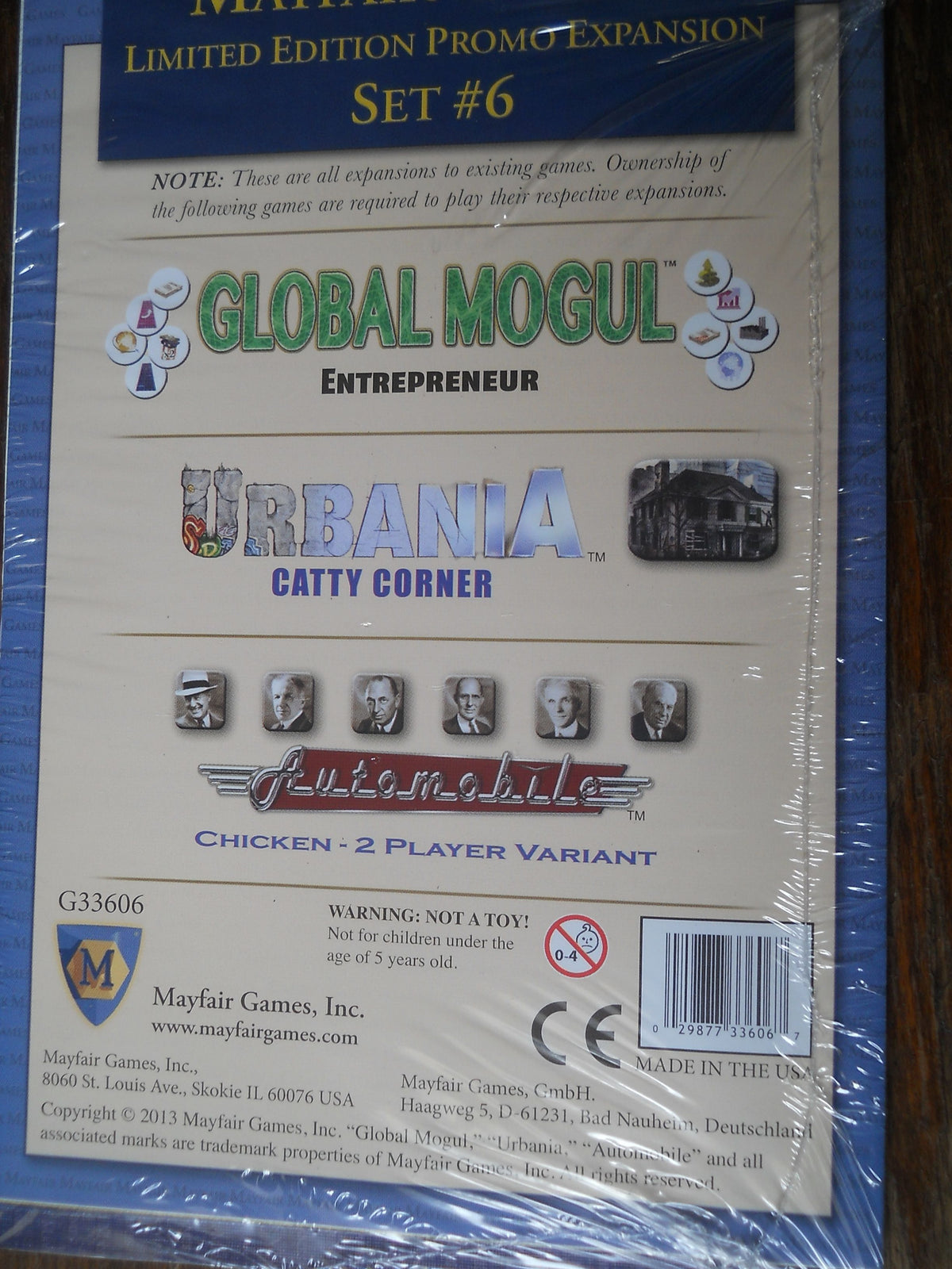 Mayfair Games' Limited Edition Promo Expansion Set #6