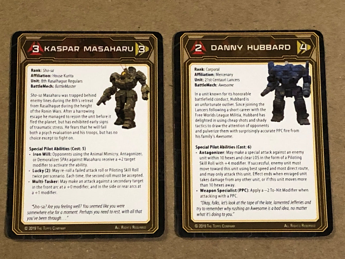 BattleTech: A Game of Armored Combat – New Pilot Cards