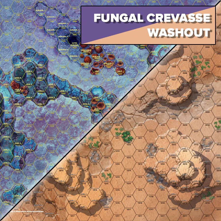 BattleTech: Alien Worlds – Fungal Crevasse/Washout Battlemat