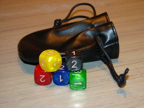 Cyclades: Leather Dice Bag and 6 Dice