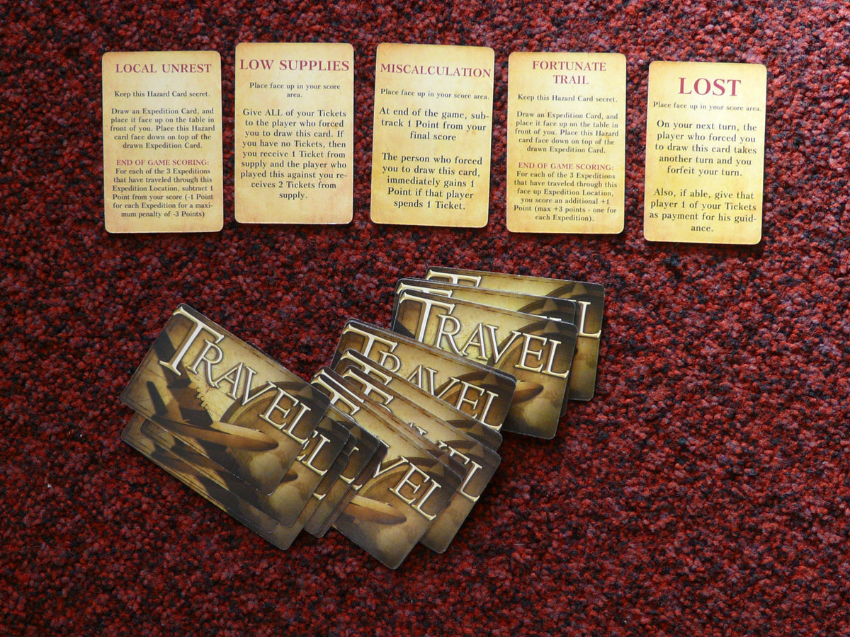 Expedition: Famous Explorers – Travel Tickets and Hazard Cards