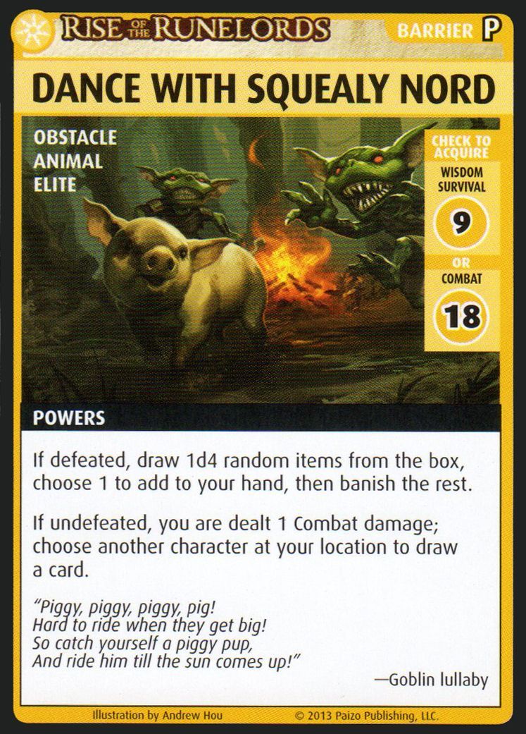 Pathfinder Adventure Card Game: Rise of the Runelords – "Dance With Squealy Nord" Promo Card