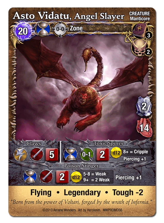Mage Wars: Asto Vidatu, Angel Slayer Promo Card