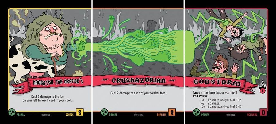 Epic Spell Wars of the Battle Wizards: Duel at Mt. Skullzfyre – Haggatha the Heffer's Crushazorian Godstorm Promo Cards
