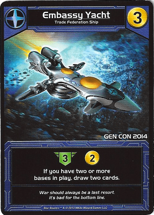Star Realms: Embassy Yacht Alternate Art Promo Card