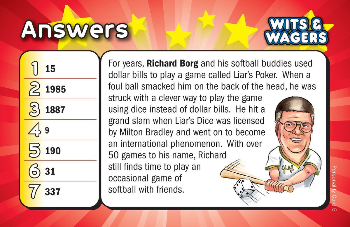 Wits & Wagers: Richard Borg Promo Card