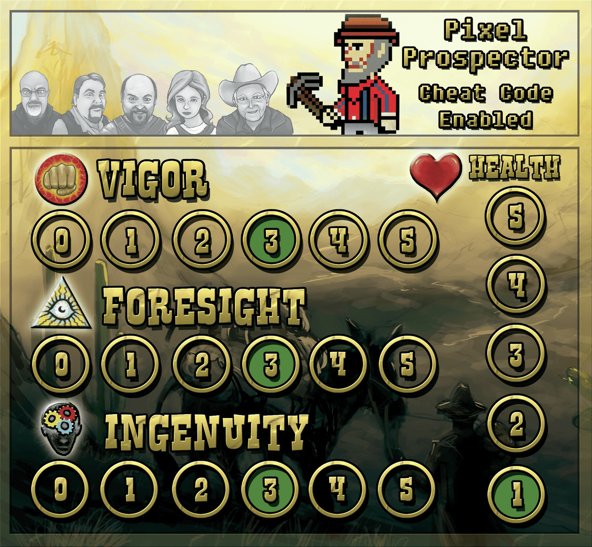 The Lost Dutchman: Pixel Prospector Player Board