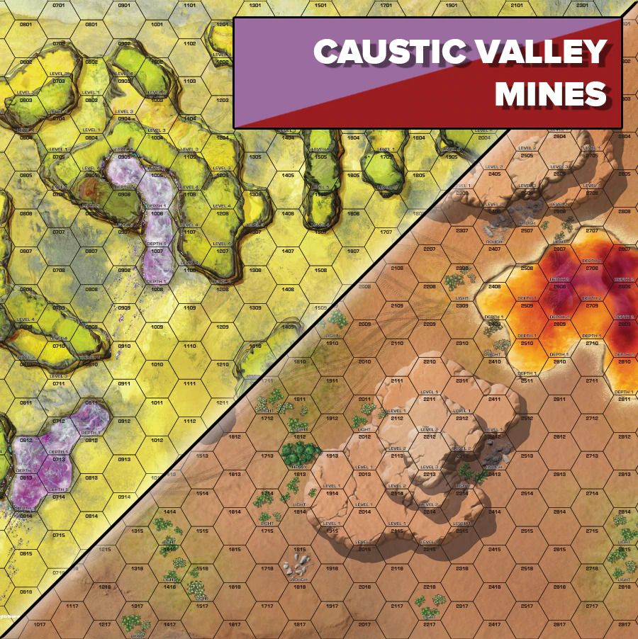 BattleTech: Alien Worlds – Caustic Valley/Mines Battlemat