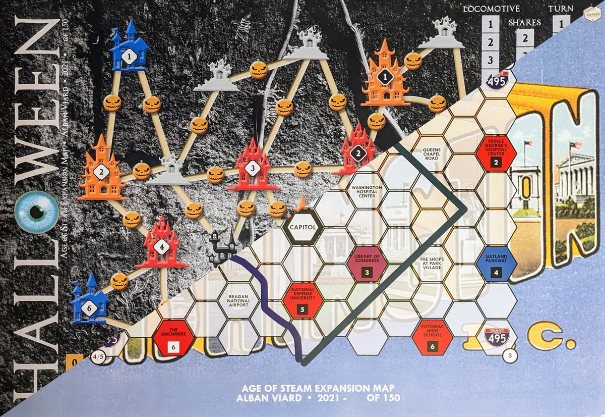 Age of Steam Expansion: Halloween & Washington DC